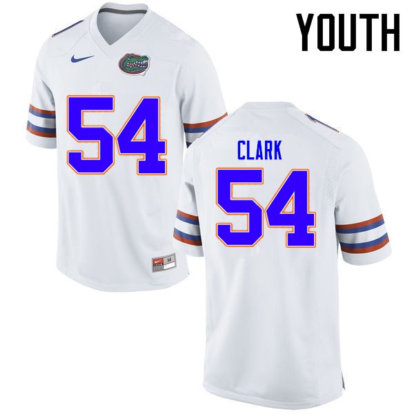 Florida Gators Youth #54 Khairi Clark College Football Jerseys White